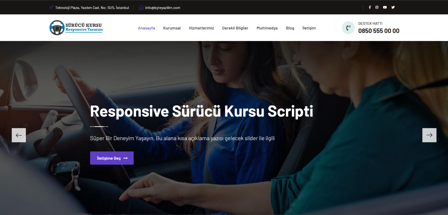 Driving School - Corporate Website Script (PHP)